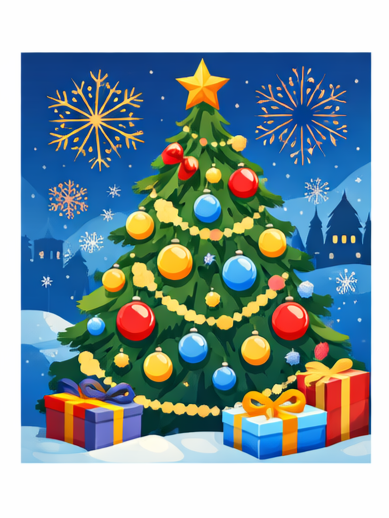 New Year tree illustration