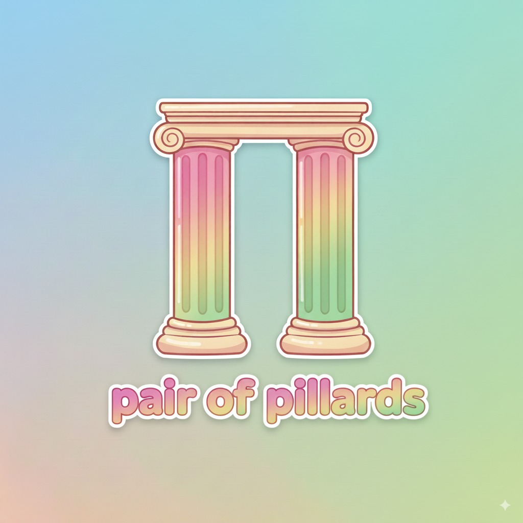  Illustration: Mnemonic association with a pair of pillards for letter  П 