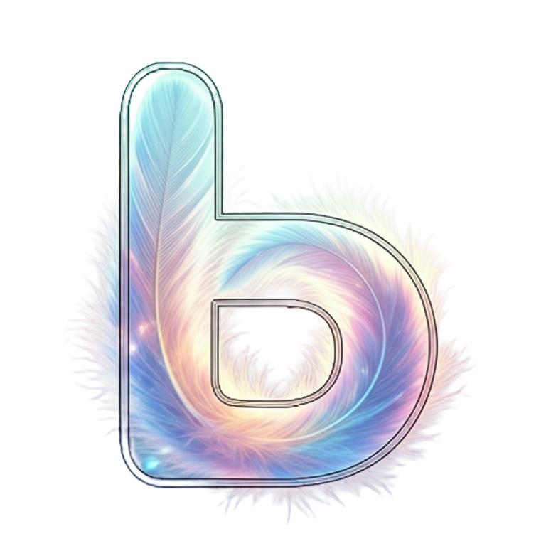 Illustration: The soft sign Ь made of feathers