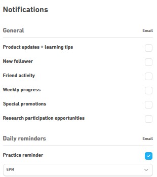 Notifications screen (screenshot)