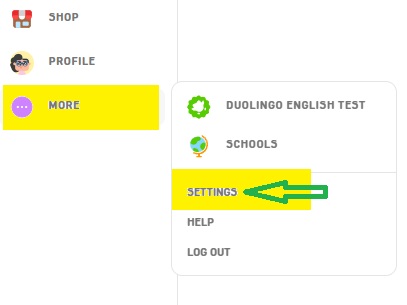 Settings screen  (screenshot)