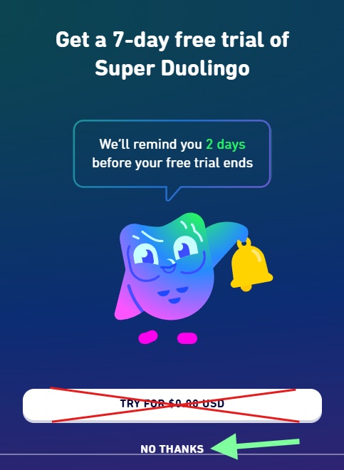 Premium upsell screen (screenshot)